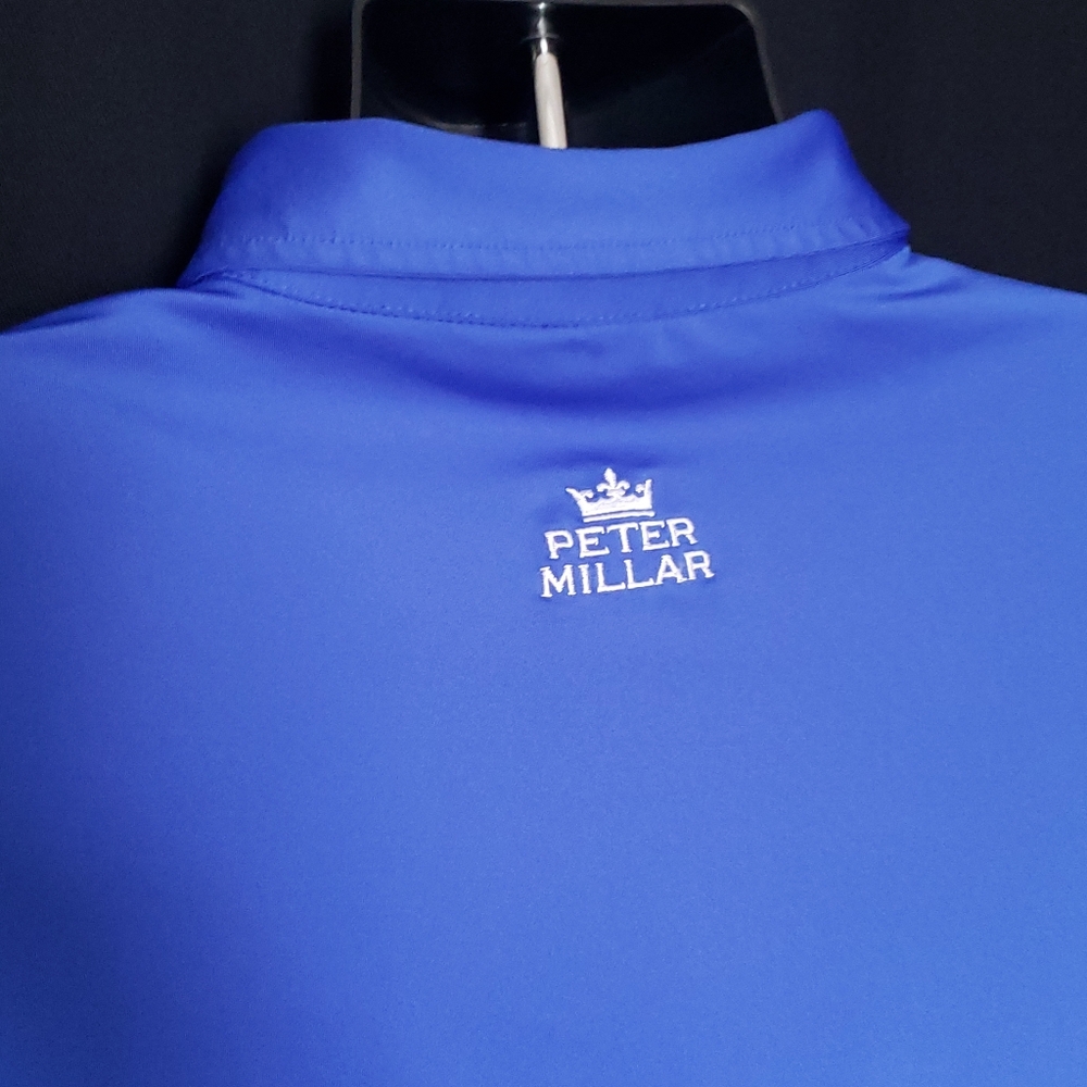 Peter Millar Tour Style 'Summer Comfort' Golf Shirt in Blue - Men's size Large